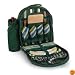 Picnic Time Sorrento Insulated Picnic Backpack w/ Wine Duffel & Deluxe Service For 4 (Hunter Green)