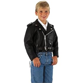 River Road Youth Basic Leather Jacket - Youth Large (12-14)/Black