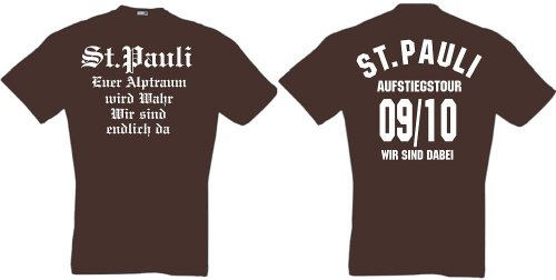 ST. PAULI AUFSTIEGS-TOUR T-SHIRT S-XXL AUFSTEIGER 2010, braun, XL