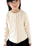 (コ-ランド) Co-land 子供服 女の子 カーディガン ガールズトップス 長袖 子供セーター ニットカーデ 女児アウターウェア ベビー スイート カジュアル オフホワイト 130