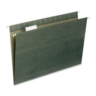 Smead Manufacturing Co Hanging Folders, 1/5 Tab Cut, Legal Size, Standard Green