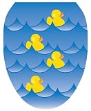 Toilet Tattoos TT-4001-O Rubber Ducky Blue Decorative Applique for Toilet Lid, Elongated