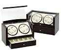 Quad Automatic Watch Winder Two Turntable With 4 Timer Settings.