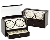Quad Automatic Watch Winder Two Turntable With 4 Timer Settings.