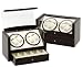 Quad Automatic Watch Winder Two Turntable With 4 Timer Settings.