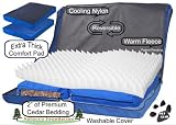Pet Gear Nature's Foundation Dog Bed - Orthopedic Foam Pad - Excellent Support System - Reversible, Washable, Attractive - MEDIUM - Blue Sky