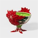Review Department 56  / Department 56 Krinkles Decorative Poinsettia Centerpiece Bowl Candy Dish #36063