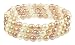 Woven Freshwater Cultured 3-Row Multi-Color Pink Pearl Stretch Bracelet, 7.5"