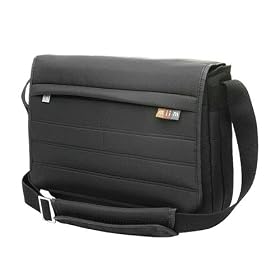 Padded FLIGHT Laptop Compartment Messenger Bag (Black) for the Sony VAIO C Series Laptop