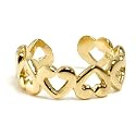 LOTS OF LOVE 18kt Gold Over Sterling Silver Heart Adjustable Toe Ring
