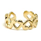 LOTS OF LOVE 18kt Gold Over Sterling Silver Heart Adjustable Toe Ring
