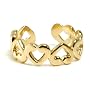 LOTS OF LOVE 18kt Gold Over Sterling Silver Heart Adjustable Toe Ring