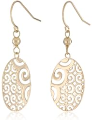 Duragold 14k Yellow Gold Oval Ornament Earrings