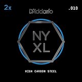 D'Addario NYXL Plain Steel Guitar Strings, .010, 2 singles per pack