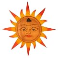 Hand-carved Sun Wall Art - Yellow