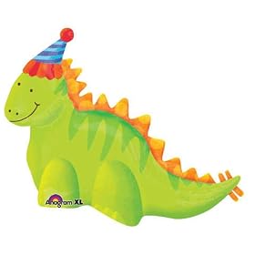 Dinosaur Wearing Party Hat Mylar Balloon 37