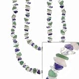  : GENUINE AMETHYST AVENTURINE ROSE QUARTZ CRYSTAL STONE CHIP ONE STR LAYER NECKLACE 36