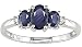 10K White Gold .02 ctw Diamond and Sapphire Ring