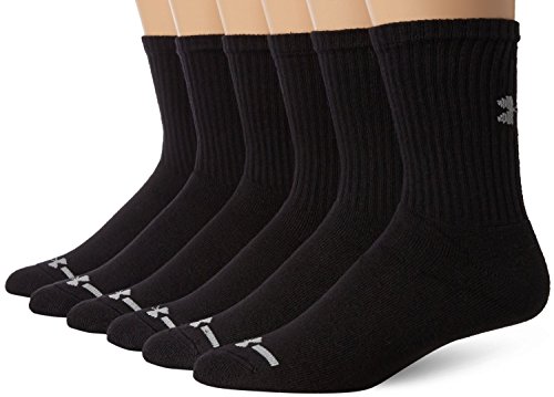 Under Armour Men's Charged Cotton Crew Socks (XL, Black)