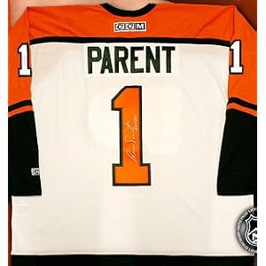 Buy Bernie Parent Signed Philadelphia Flyers White CCM Replica Jersey