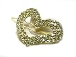 Sparkling Yellow Heart Crystal Hair Accessory Barette Clip Fashion
