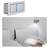 BEDSIDE LED Wandleuchte, 3W, silbergraues Gehäuse RECHTS, weiße/blaue Spot LED