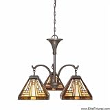 Quoizel TFST5103VB Stephan 3-Light Tiffany Chandelier, Vintage Bronze