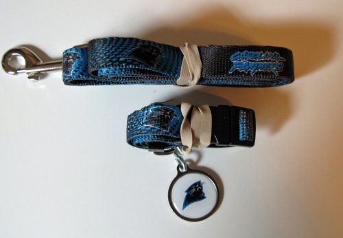 Carolina Panthers Dog Pet Set Leash Collar ID Tag XS