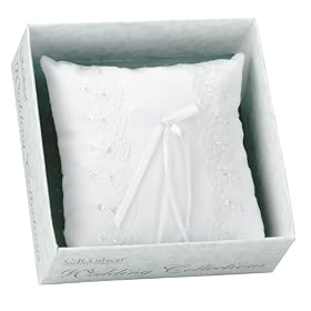 CR Gibson White Ring Bearer Pillow