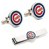 Chicago Cubs Cufflinks and Tie Bar Gift Set
