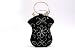 Bougainvillea Evening Bag-Black w/Clear Stones and Ring Handle
