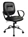 Office Star Vinyl Sculptured Task Chair with Loop Arms    , Black