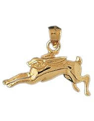 Dazzlers Solid 14k Gold Rabbit Charm Pendant Available in three colors from jewelsberry (weights: 2.2 grams only)