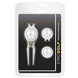 CMC Golf Peace Sign Cool Tool, Cap Clip and Ball Marker Clamshell Pack