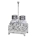 Antique White Salt and Pepper Shaker Caddy - 3 Piece set