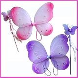 2 pc. Fairy Pixie Wings & Wand Set Select Color: purple