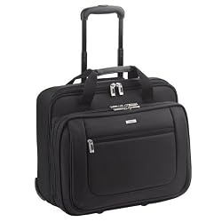 SOLO Classic Collection Rolling Laptop Portfolio Case Holds Notebook Computer up to 17 inches, Black, PT136-4