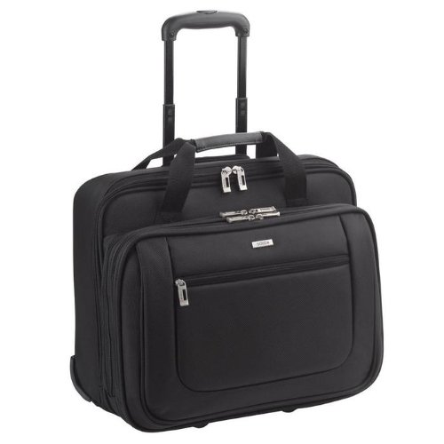 SOLO Classic Collection Rolling Laptop Portfolio Case Holds Notebook Computer up to 17 inches, Black, PT136-4