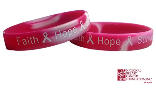 Breast Cancer Awareness Wristbands Pink Camo Silicone Bracelets 25 Wrist Bands