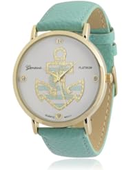 Brinley Co. Nautical Rhinestone Accent Faux Leather Strap Watch