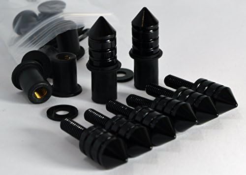 Black Spike Replacement Windscreen Hardware 24 Piece Kit