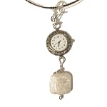 Watch Necklace 05 Kunzite Pink Gemstone Crystal Healing Brass Silver Omega Chain 18