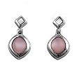 Stone Earrings - Pink and Mother of Pearl - 20 mm