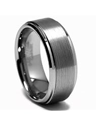 Tungsten Carbide Brushed and Polished Ring in 8mm