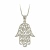 Sterling Silver Filigree Hamsa Hand Pendant