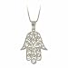 Sterling Silver Filigree Hamsa Hand Pendant