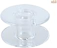 niceEshop 15J Style Sewing Machine Bobbins for Singer (Clear, Set of 10)