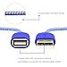 OKRAY USB Extender Cable, 2-Pack 6Ft USB 2.0 Extension Cable Data Transfer Extender Cord Type Male to Female Nylon Braided for USB Keyboard/Flash Drive/Hard Drive/Game Controller/Webcam (White Blue)