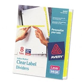 Index Maker Divider w/Color Tabs, Yellow 8-Tab, Letter, 5 Sets/Pack