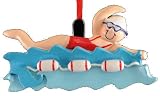 Female Swimmer in Pool Christmas Ornament